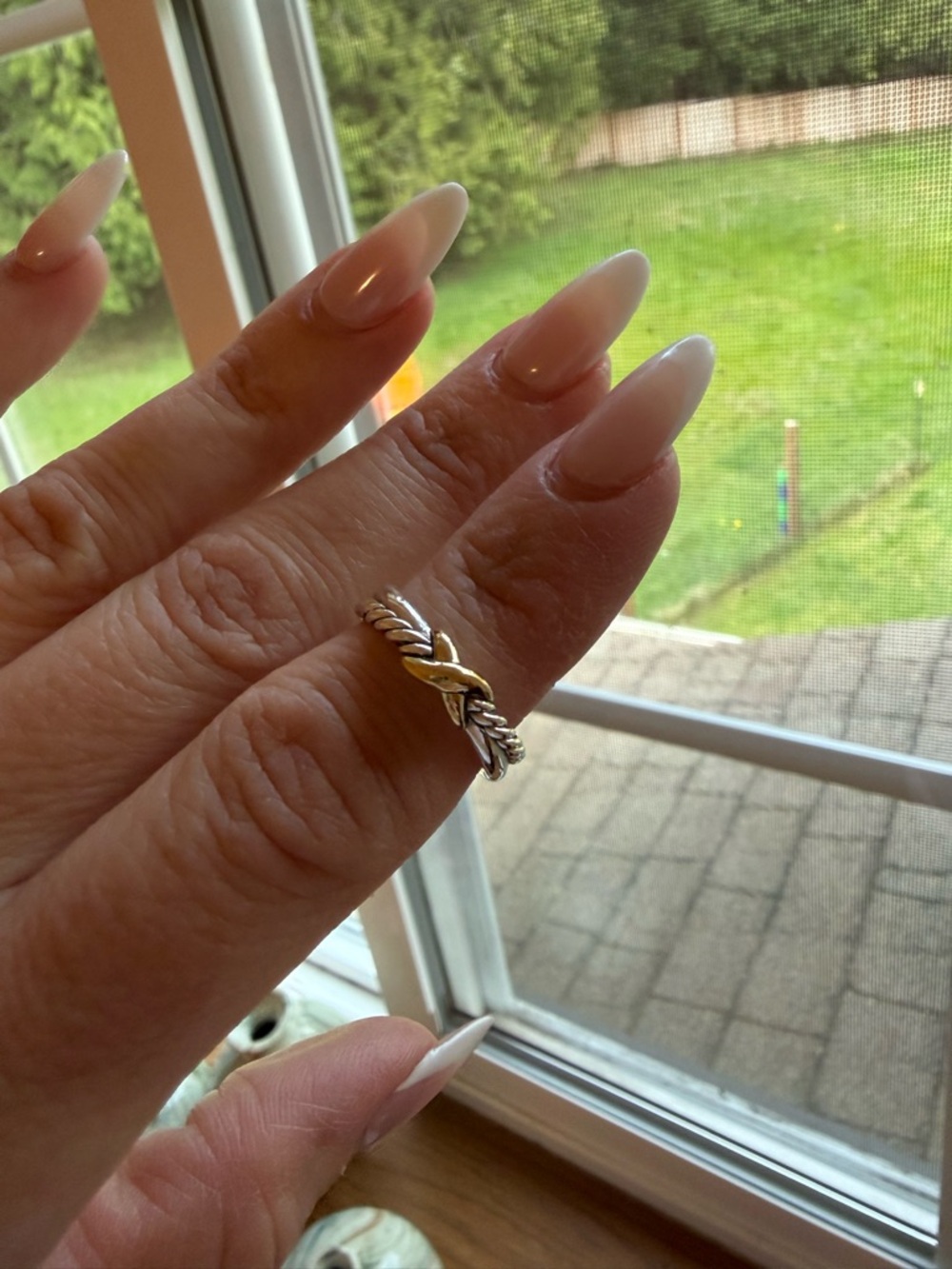 David Yurman Petite X Ring in Sterling Silver and 18k Gold